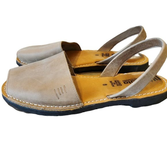 Viscata Barcelona Shoes - Viscata Menorca Avarcas Slides Sandals Women’s EU 38 US 7.5- 8 Leather Beige